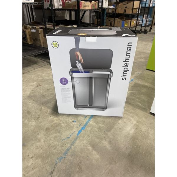 SIMPLE HUMAN DUAL COMPARTMENT GARBAGE CAN