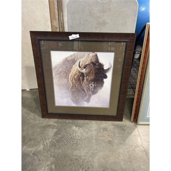 ROBERT BATEMAN BISON PRINT 38 X 38 INCH
