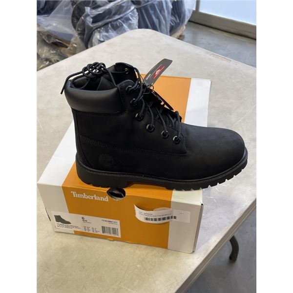 NEW TIMBERLAND PREMIUM 6 IN WATERPROOF BOOT BLACK NUBUCK, SIZE 6 JUNIOR