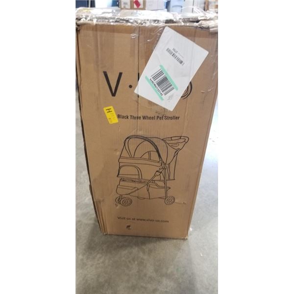 VIVO BLACK THREE WHEEL PET STROLLER