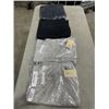 Image 1 : 4 NEW PAIRS OF CLOUDPEAK SHORTS, 2 BLACK COTTON STRETCH CARGO PANTS SIZE 38, AND 2 HEATHER GREY SIZE