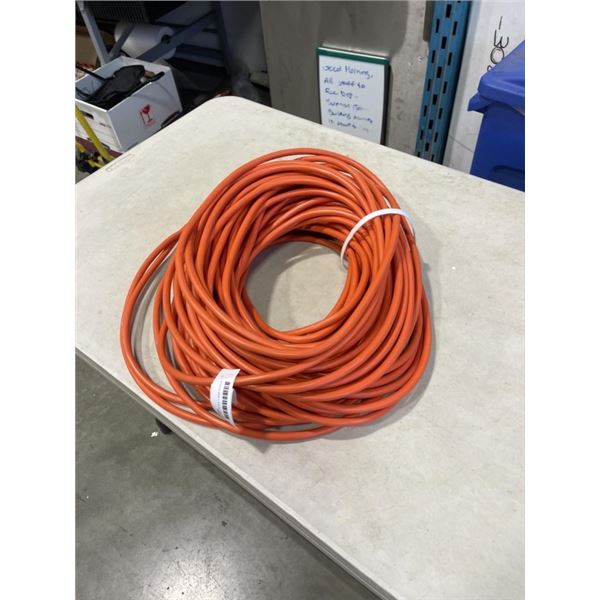 AS NEW 200FT ORANGE 3 WIRE INDOOR OUTDOOR LIGHTED EXTENSION CORD, 12AWG