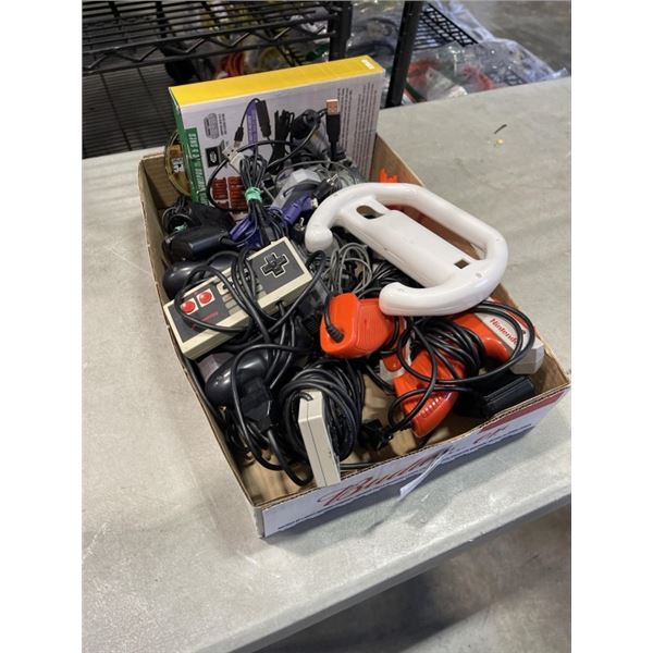 ASSORTED AUTHENTIC NES CHARGING CORDS AND CONTROLLERS, ETC