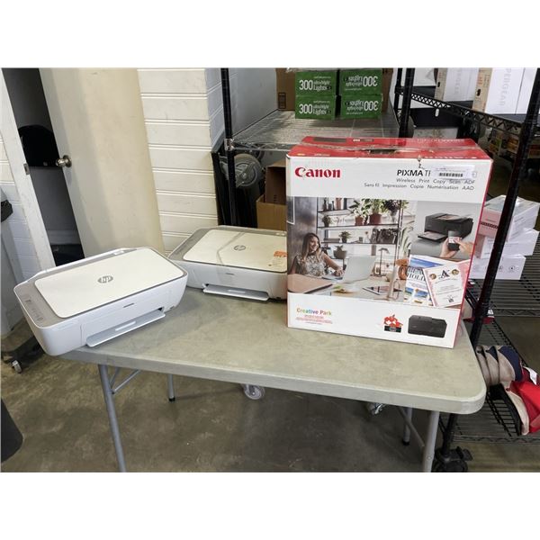 THREE PRINTERS TWO HP DESKJET AND CANON PIXMA UNTESTED