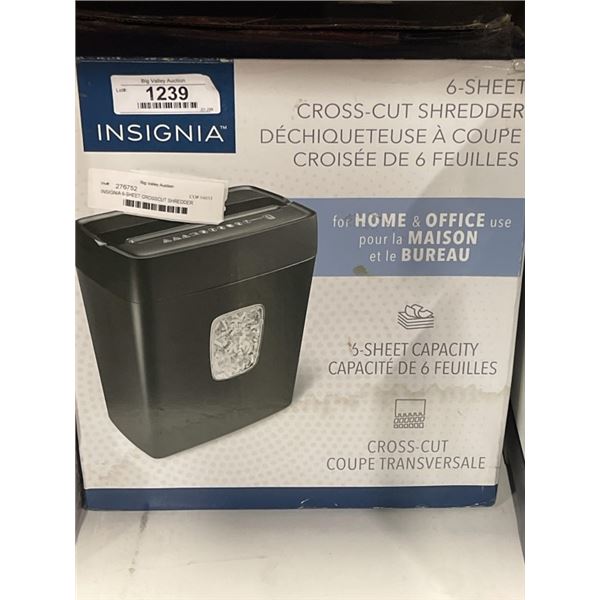 INSIGNIA 6-SHEET CROSSCUT SHREDDER WORKING