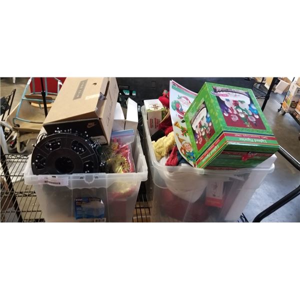 2 TOTES OF CHRISTMAS DECOR