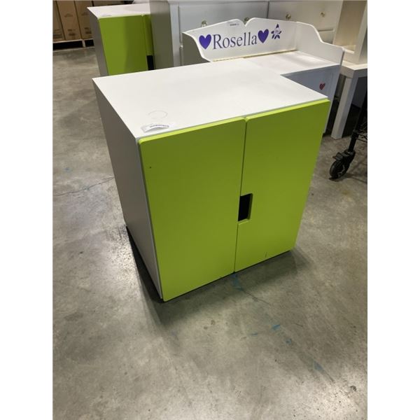 GREEN IKEA 2 DOOR CABINET