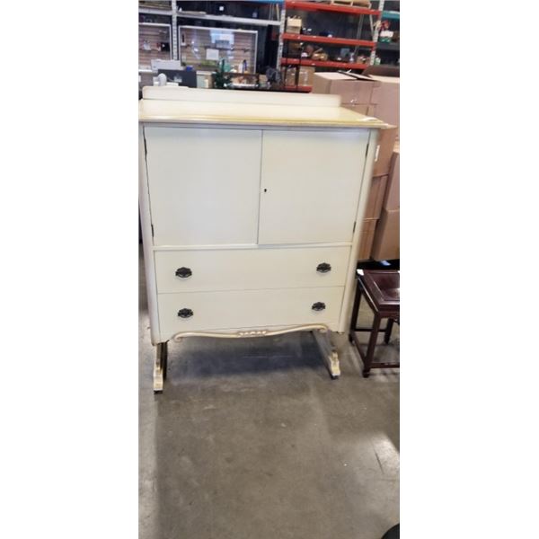 2 DRAWER AND 2 DOOR ROLLING DRESSER
