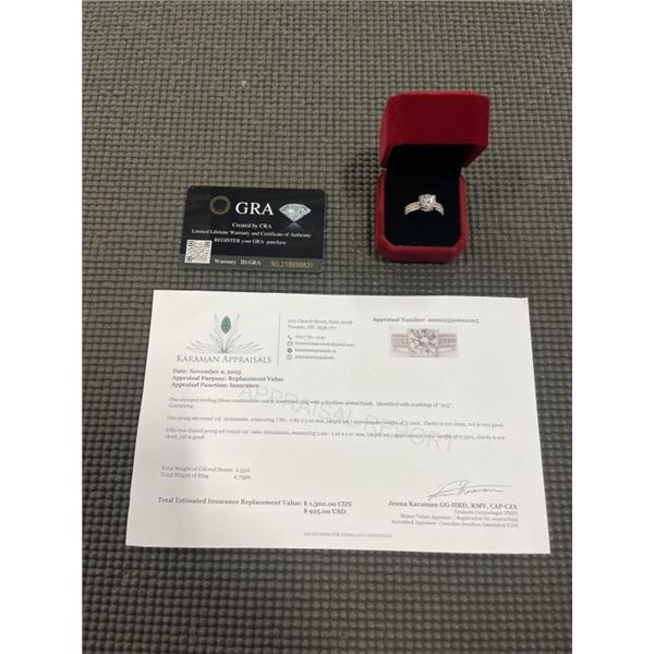 2.00 CT GRA CERTIFIED ROUND BRILLIANT CUT MOISSANITE STONE VVS D COLOR WITH 52 ROUND BRILLIANT CUT C