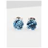 Image 1 : 10KT WHITE GOLD NATURAL BLUE TOPAZ EARRINGS, RETAIL $650.00.