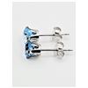 Image 2 : 10KT WHITE GOLD NATURAL BLUE TOPAZ EARRINGS, RETAIL $650.00.