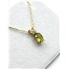 Image 1 : 10KT YELLOW GOLD NATURAL PERIDOT (0.5CT) PENDANT WITH GOLD PLATED STERLING SILVER CHAIN, RETAIL $400
