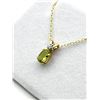 Image 2 : 10KT YELLOW GOLD NATURAL PERIDOT (0.5CT) PENDANT WITH GOLD PLATED STERLING SILVER CHAIN, RETAIL $400