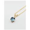 Image 4 : 10KT YELLOW GOLD NATURAL BLUE TOPAZ (1.15CT) AND NATURAL WHITE TOPAZ HEART SHAPE PENDANT WITH GOLD P