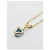 Image 5 : 10KT YELLOW GOLD NATURAL BLUE TOPAZ (1.15CT) AND NATURAL WHITE TOPAZ HEART SHAPE PENDANT WITH GOLD P