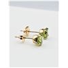 Image 2 : 14KT YELLOW GOLD NATURAL PERIDOT EARRINGS, RETAIL $500.00.