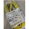 Image 2 : AS NEW 25FT YELLOW 3 WIRE INDOOR OUTDOOR LIGHTED EXTENSION CORD, 16AWG