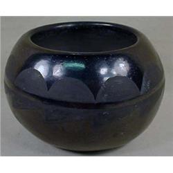 BLACK ON BLACK PUEBLO INDIAN POTTERY - Approx. 4  