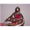 Image 4 : 14K WHITE GOLD LADIES DIAMOND AND RUBY RING - Come
