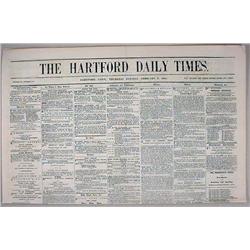 2-3-1859 HARTFORD DAILY TIMES NEWSPAPER - Incl. de