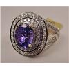 Image 1 : 14K WHITE GOLD LADIES TANZANITE AND DIAMOND RING -