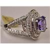 Image 2 : 14K WHITE GOLD LADIES TANZANITE AND DIAMOND RING -