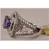 Image 3 : 14K WHITE GOLD LADIES TANZANITE AND DIAMOND RING -