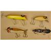 Image 2 : LOT OF 4 VINTAGE WOODEN FISHING LURES - INCL. HEDD