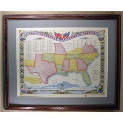 LARGE FRAMED LTD. ED. CIVIL WAR ART PRINT  CONFEDE