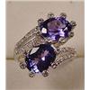 Image 1 : 14K WHITE GOLD LADIES DIAMOND AND TANZANITE RING -