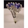 Image 3 : 14K WHITE GOLD LADIES DIAMOND AND TANZANITE RING -