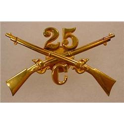 INDIAN WAR ERA BUFFALO SOLDIER CAP INSIGNIA - 25th