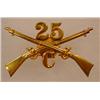 Image 1 : INDIAN WAR ERA BUFFALO SOLDIER CAP INSIGNIA - 25th