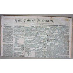 8-8-1834 DAILY NATIONAL INTELLIGENCER NEWSPAPER - 