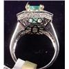 Image 4 : 14K WHITE GOLD LADIES DIAMOND AND EMERALD RING - C