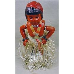 C. 1930'S CELLULOID WIND-UP HULA GIRL - WORKS - Ma