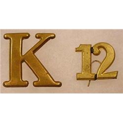 CIVIL WAR ERA REGIMENTAL NUMBER AND COMPANY INSIGN