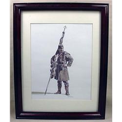 FRAMED ART PRINT OF A CIVIL WAR SOLDIER - Dated 19