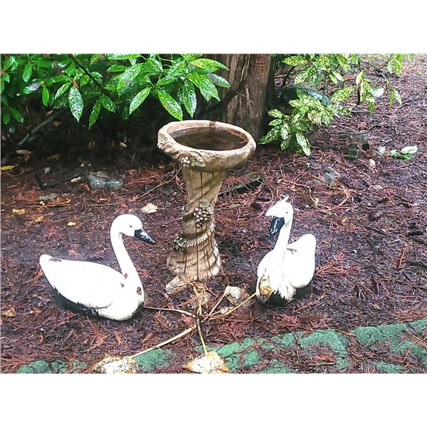 Bird Bath & Swans B