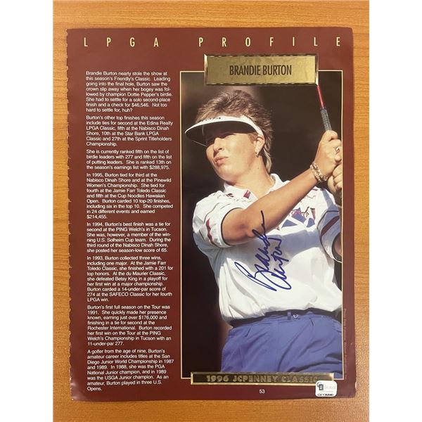 Brandie Burton signed LGPA profile page