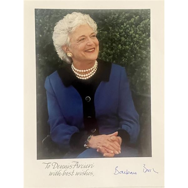 First Lady Barbara Bush signed photo