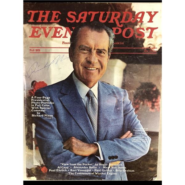 President Richard Nixon signed Magazine. GFA Authenticated