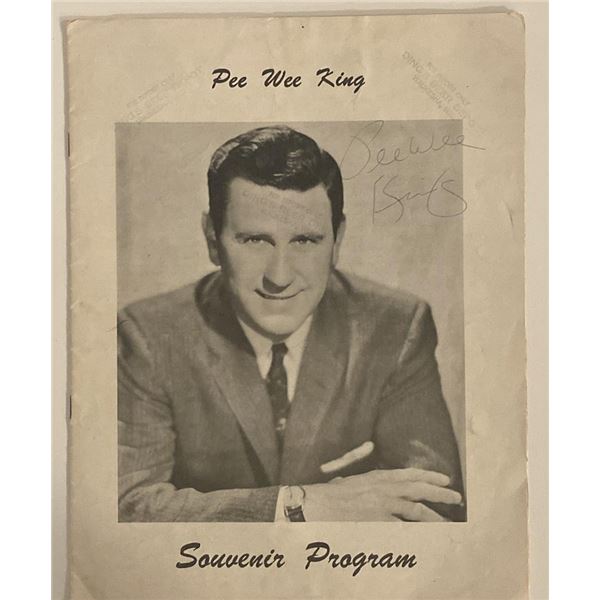 Country Star Pee Wee King signed souvenir program