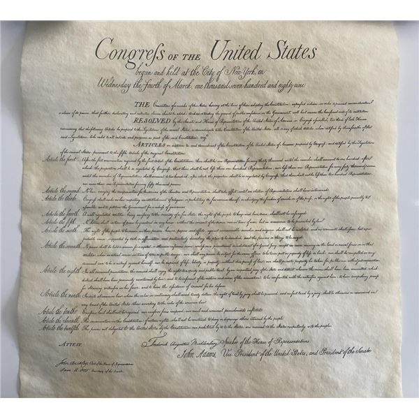 Bill of Rights replica document