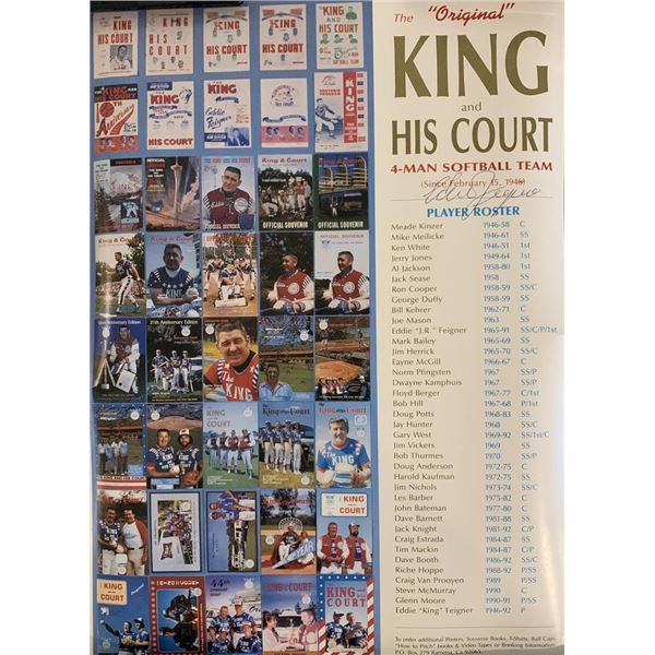 The King And His Court poster signed by Eddie Feigner.