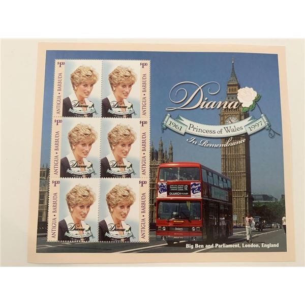 Antigua Barbuda Diana Princess of Wales commemorative stamp set