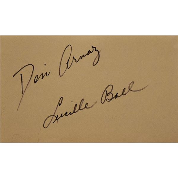 Desi Arnaz and Lucille Ball signature slip