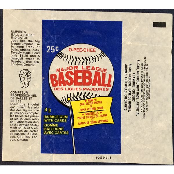 1983 O-PEE-CHEE BASEBALL WRAPPER