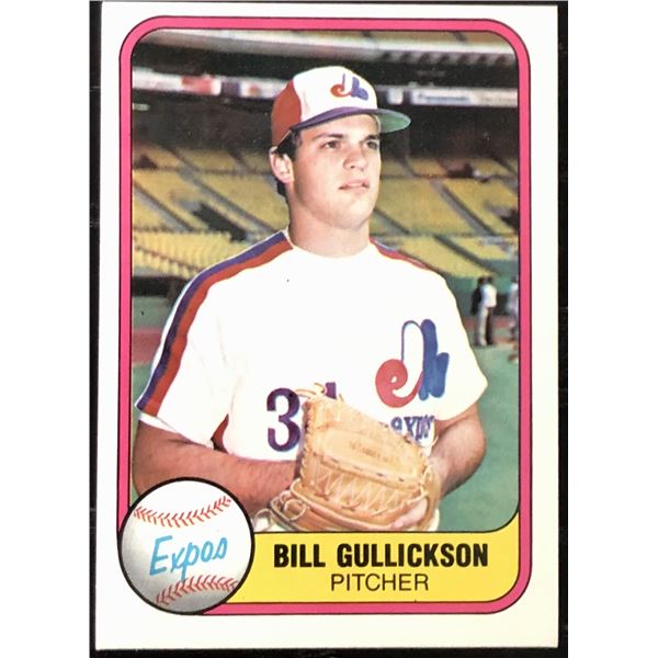 1981 FLEER BILL GULLICKSON ROOKIE CARD