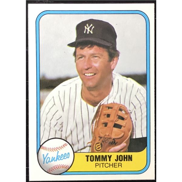 1981 FLEER TOMMY JOHN